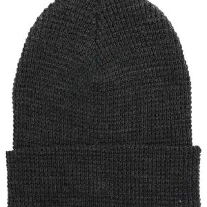 Waffle Cuffed Beanie - Dark Grey