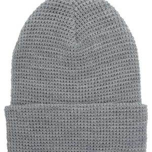Waffle Cuffed Beanie - Heather Grey
