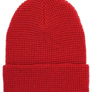 Waffle Cuffed Beanie - Red