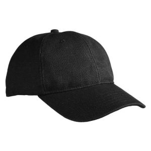 Washed Hemp Unstructured Baseball Cap - Black