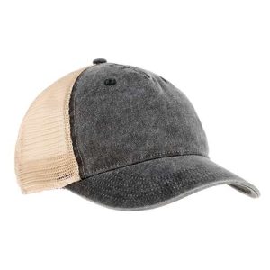 Pigment-Dyed Trucker Cap - Black/ Khaki