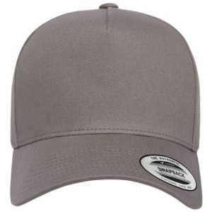 Retro Cotton Blend Trucker Snapback Cap - Grey