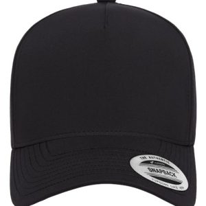 Five-Panel Snapback with Perforated Cap - Black