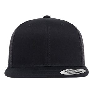 Retro High Profile Trucker Cap - Black