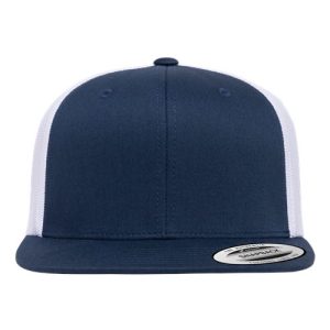 Retro High Profile Trucker Cap - Navy/ White