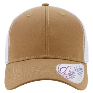 Women's Modern Trucker Cap - Caramel/ White