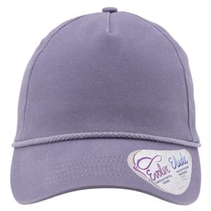 Women's Washed 5-Panel Rope Cap - Violet/ Snow Leopard
