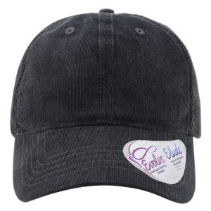 Women's Corduroy Cap - Black / Black Leopard/ Black