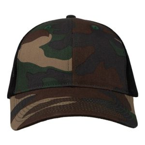 Mesh-Back Twill Trucker Cap - Camo/ Black