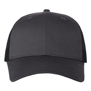 Mesh-Back Twill Trucker Cap - Charcoal/ Black