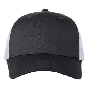 Mesh-Back Twill Trucker Cap - Charcoal/ White