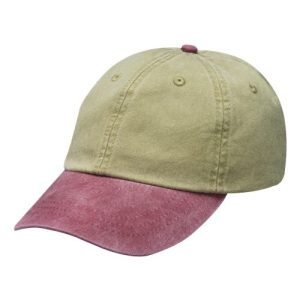 Optimum Pigment-Dyed Dad Hat - Khaki/ Burgundy