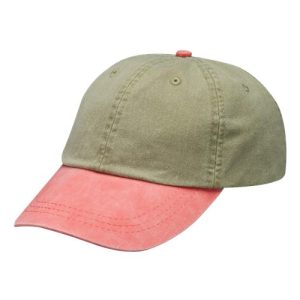 Optimum Pigment-Dyed Dad Hat - Khaki/ Coral