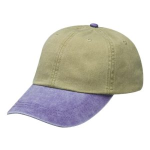 Optimum Pigment-Dyed Dad Hat - Khaki/ Purple