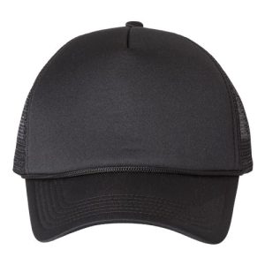Foam Mesh-Back Trucker Cap - Black/ Black