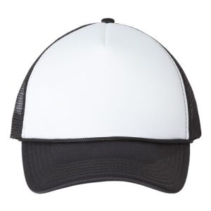 Foam Mesh-Back Trucker Cap - White/ Black