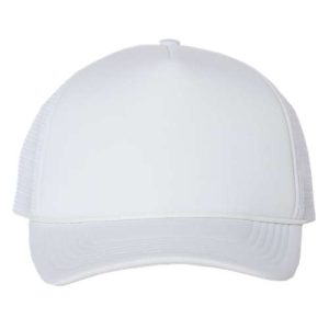 Foam Mesh-Back Trucker Cap - White/ White