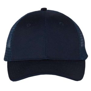 Mesh-Back Twill Trucker Cap - Navy