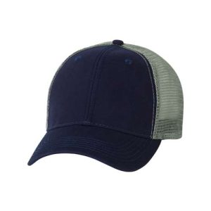 Bio-Washed Trucker Cap - Navy/ Grey