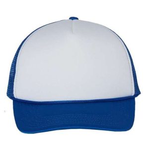 Foam Mesh-Back Trucker Cap - White/ Royal