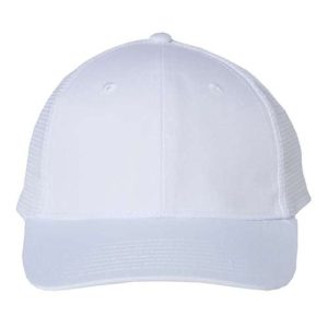 Mesh-Back Twill Trucker Cap - White