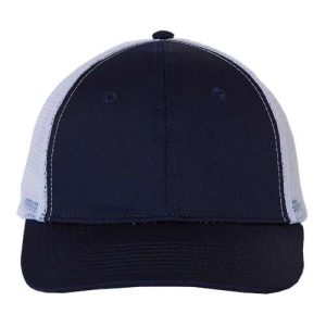Mesh-Back Twill Trucker Cap - Navy/ White