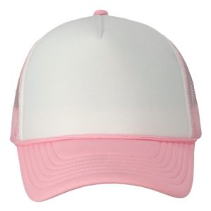Foam Mesh-Back Trucker Cap - White/ Pink