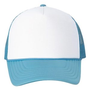 Foam Mesh-Back Trucker Cap - White/ Baby Blue