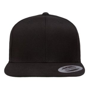 Premium Flat Bill Snapback Cap - Black