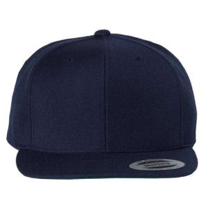 Premium Flat Bill Snapback Cap - Navy