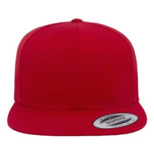 Premium Flat Bill Snapback Cap - Red