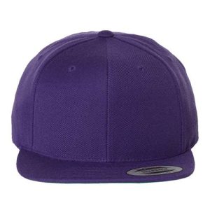 Premium Flat Bill Snapback Cap - Purple