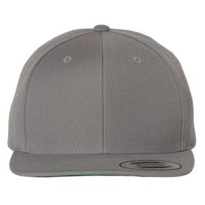 Premium Flat Bill Snapback Cap - Silver