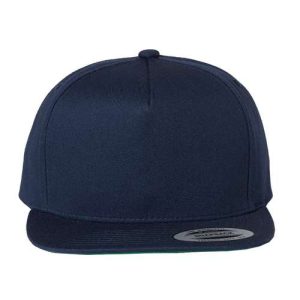 Five-Panel Cotton Twill Snapback Cap - Navy
