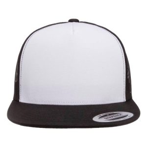 Five-Panel Classic Trucker Cap - Black/ White/ Black