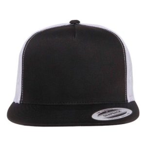 Five-Panel Classic Trucker Cap - Black/ White