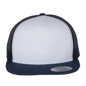 Five-Panel Classic Trucker Cap - Navy/ White/ Navy