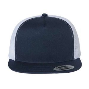 Five-Panel Classic Trucker Cap - Navy/ White