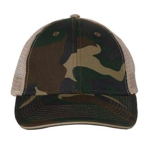 Sandwich Trucker Cap - Green Camo/ Tan