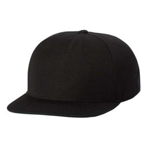 Premium Five-Panel Snapback Cap - Black
