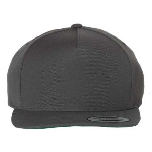 Premium Five-Panel Snapback Cap - Dark Grey