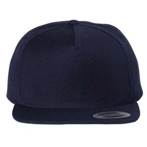 Premium Five-Panel Snapback Cap - Navy