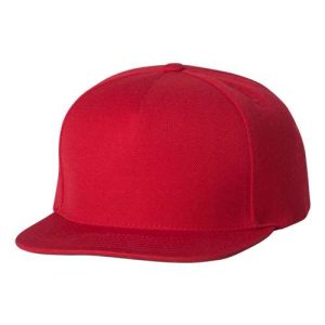 Premium Five-Panel Snapback Cap - Red