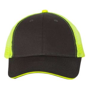Sandwich Trucker Cap - Charcoal/ Neon Yellow