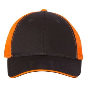 Sandwich Trucker Cap - Charcoal/ Neon Orange
