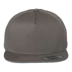 Five-Panel Cotton Twill Snapback Cap - Dark Grey