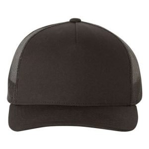 Five-Panel Retro Trucker Cap - Black