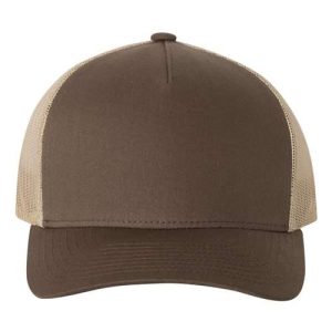 Five-Panel Retro Trucker Cap - Brown/ Khaki