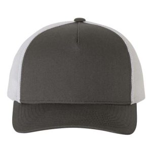 Five-Panel Retro Trucker Cap - Charcoal/ White