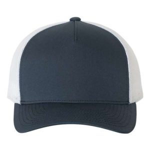 Five-Panel Retro Trucker Cap - Navy/ White